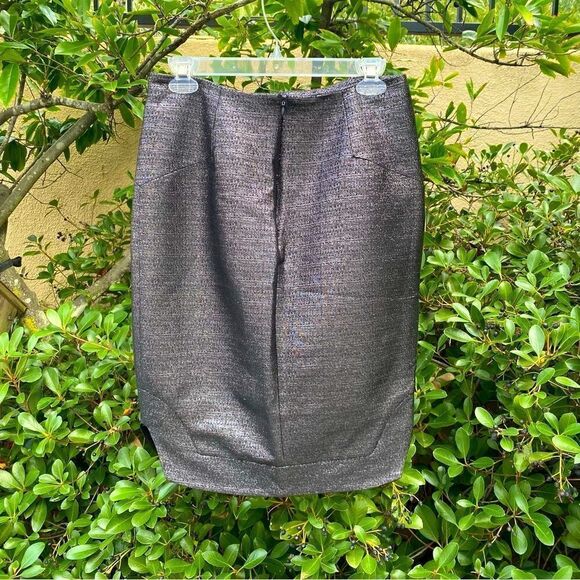 Johnathan Simkhai Black & Silver Metallic Shimmer Pencil Skirt. Size 8. EUC! - Picture 4 of 6
